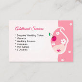 Kuchen, handgemachte 3-D-Kuchen, Backwaren Visitenkarte (Rückseite)