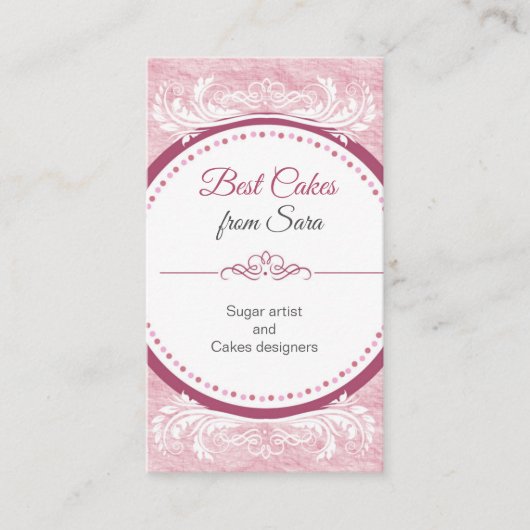 Kuchen, handgemachte 3-D-Kuchen, Backwaren Visitenkarte (Vorderseite)
