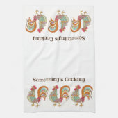 Küchen Handtuch-Rooster Etwas ist Kochen Geschirrtuch (Vertikal)