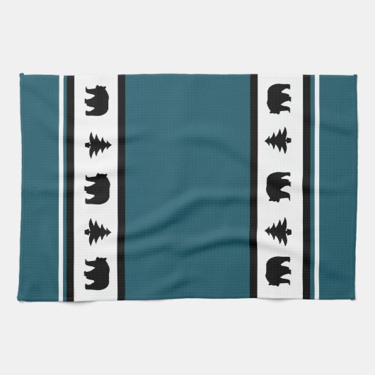 Küchen Handtuch Yellowstone Lodge 3 Bären und Bäum (Horizontal)