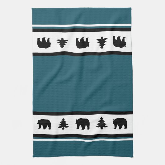 Küchen Handtuch Yellowstone Lodge 3 Bären und Bäum (Vertikal)