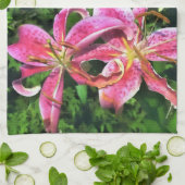 Küchen Handtuchrosa Lilien Geschirrtuch (Gefaltet)