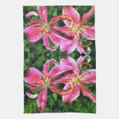 Küchen Handtuchrosa Lilien Geschirrtuch (Vertikal)