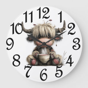 Küchen Highland-Rind Große Wanduhr