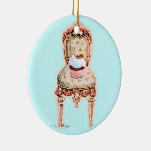 Kuchen im Viktorianischen Vorsitz Keramik Ornament (Rechts)