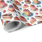Kuchen in deinem Gesicht Geschenkpapier (Rolleneckpunkt)