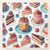 Kuchen in deinem Gesicht Glasuntersetzer (Vorderseite)