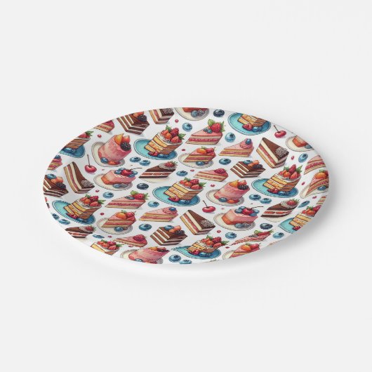 Kuchen in deinem Gesicht Pappteller (Schrägansicht)