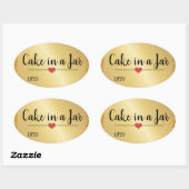 Kuchen in einem Glas modernen Gold Glitzer Urlaub Ovaler Aufkleber (Blatt)