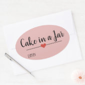 Kuchen in einem Glas rot pink Ovaler Aufkleber (Umschlag)