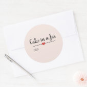 Kuchen in einem Jar blush rosa Skript benutzerdefi Runder Aufkleber (Umschlag)