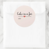 Kuchen in einem Jar blush rosa Skript benutzerdefi Runder Aufkleber (Tasche)
