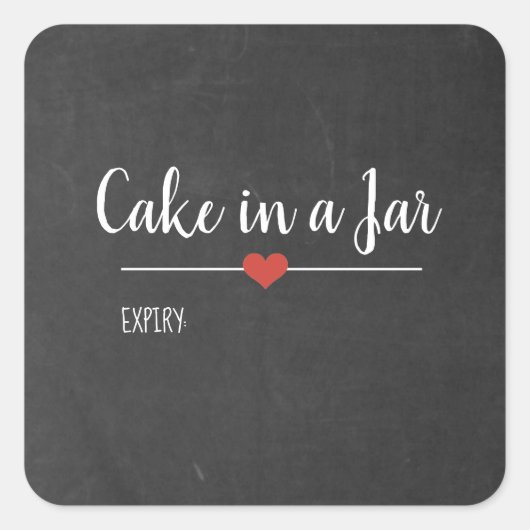 Kuchen in einem schwarzen Tonkarton Quadratischer Aufkleber (Vorderseite)