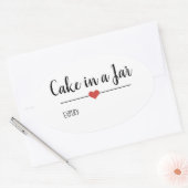 Kuchen in einem weißen Jar-Skript benutzerdefinier Ovaler Aufkleber (Umschlag)