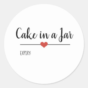 Kuchen in einem weißen Jar-Skript  Runder Aufkleber
