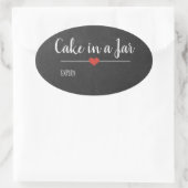 Kuchen in einer schwarzen Jar-Tafel benutzerdefini Ovaler Aufkleber (Tasche)