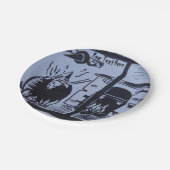 Kuchen in Hexen Brauen Kochherd Hallween Pappteller (Schrägansicht)