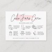 Kuchen in JAR Care Cards Moderne rosa Wasserfarbe Visitenkarte (Vorderseite)