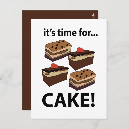 Kuchen ist Zeit für Kuchen Postkarte (Vorne/Hinten)