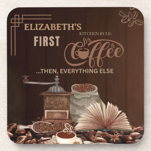 Küchen-Kaffee-Vibes Geschenk für Sie Getränkeuntersetzer (Vorderseite)