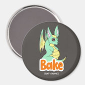 Kuchen (Katze + Kuchen) Niedlicher Kreis und Quadr Magnet (Vorderseite/Rückseite)