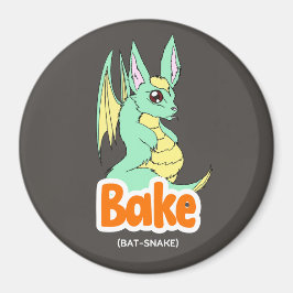 Kuchen (Katze + Kuchen) Niedlicher Kreis und Quadr Magnet