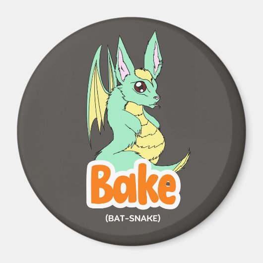 Kuchen (Katze + Kuchen) Niedlicher Kreis und Quadr Magnet (Vorne)