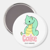 Kuchen (Katze + Schlange) Niedlicher Kreis und Qua Magnet (Vorderseite/Rückseite)