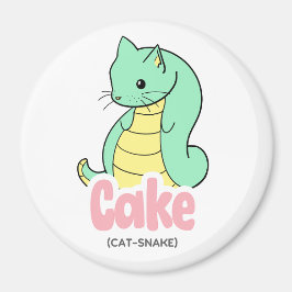 Kuchen (Katze + Schlange) Niedlicher Kreis und Qua Magnet