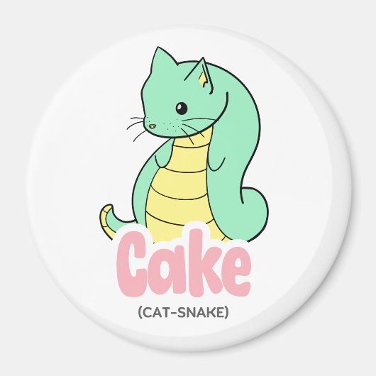Kuchen (Katze + Schlange) Niedlicher Kreis und Qua Magnet (Vorne)