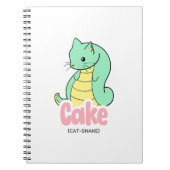 Kuchen (Katze + Schlange) Niedliches Notebook /Jou Notizblock (Vorderseite)