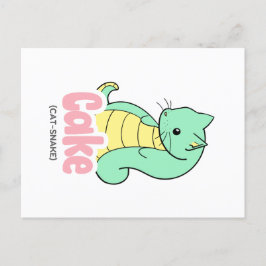 Kuchen (Katze +Schlange) Postkarte