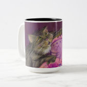 Kuchen-Katzen-Tasse Zweifarbige Tasse (Vorderseite Links)