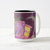 Kuchen-Katzen-Tasse Zweifarbige Tasse (VorderseiteRechts)