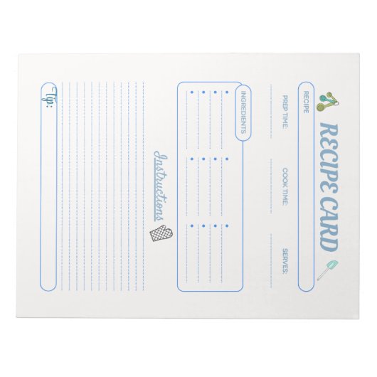 Küchen Keepsakes Ihr kulinarisches Rezept Kreation Notizblock (Vorderseite)