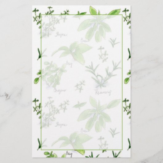 Küchen Kochen Kräuter Rosemary Basil Briefpapier (Vorderseite)