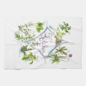 Küchen Kochen Kräuter Wasserfarben Illustration Ar Handtuch (Horizontal)