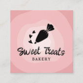 Kuchen Konditorei Backbäckerei Beutel Niedlich ros Quadratische Visitenkarte (Vorderseite)