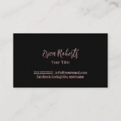 Kuchen Konditorei Backbäckerei Moderne Rose Gold I Visitenkarte (Rückseite)