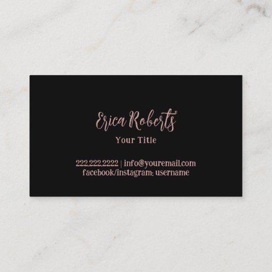 Kuchen Konditorei Backbäckerei Moderne Rose Gold I Visitenkarte (Rückseite)