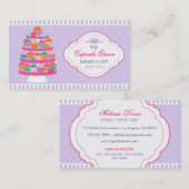 Kuchen-Königin-Bäckerei-Lavendel und Fuchsie Visitenkarte (Vorne/Hinten)