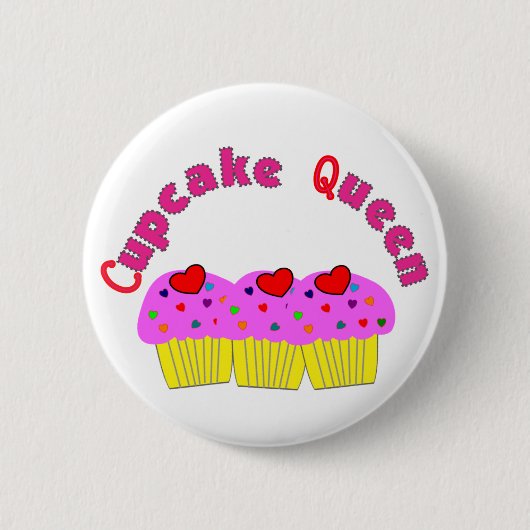 "Kuchen-Königin-" T - Shirts und Geschenke Button (Vorderseite)
