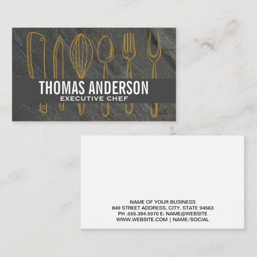 Küchen Kulinarische Tools | Hintergrund Visitenkarte (Vorne/Hinten)