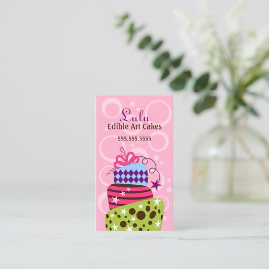 Kuchen-Kunst-Bäckerei Visitenkarte (Stehend Vorderseite)