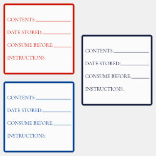 Küchen Lebensmittelspeicher Kühlschrank/Tiefkühler Etiketten