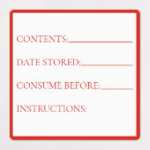 Küchen Lebensmittelspeicher Kühlschrank/Tiefkühler Etiketten (Design 1)