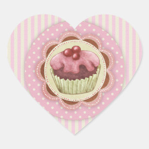 Kuchen-Liebe-Aufkleber Herz-Aufkleber