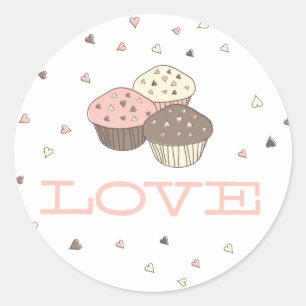 Kuchen-Liebe-Aufkleber Runder Aufkleber
