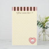 Kuchen-Liebe Briefpapier (Stehend Vorderseite)