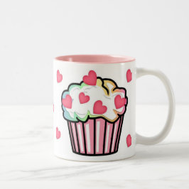 Kuchen-Liebe Zweifarbige Tasse